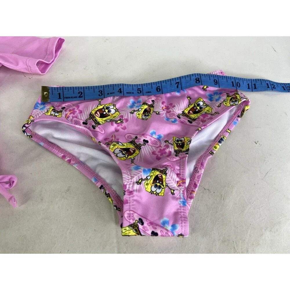 SpongeBob SquarePants 2 Piece Top and Bottoms Swim Set Swimwear Girls Size 5